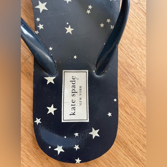 Kate Spade navy and White bow Sandals with Starry Design - Picture 4 of 6